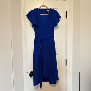 DKNY royal blue high low dress